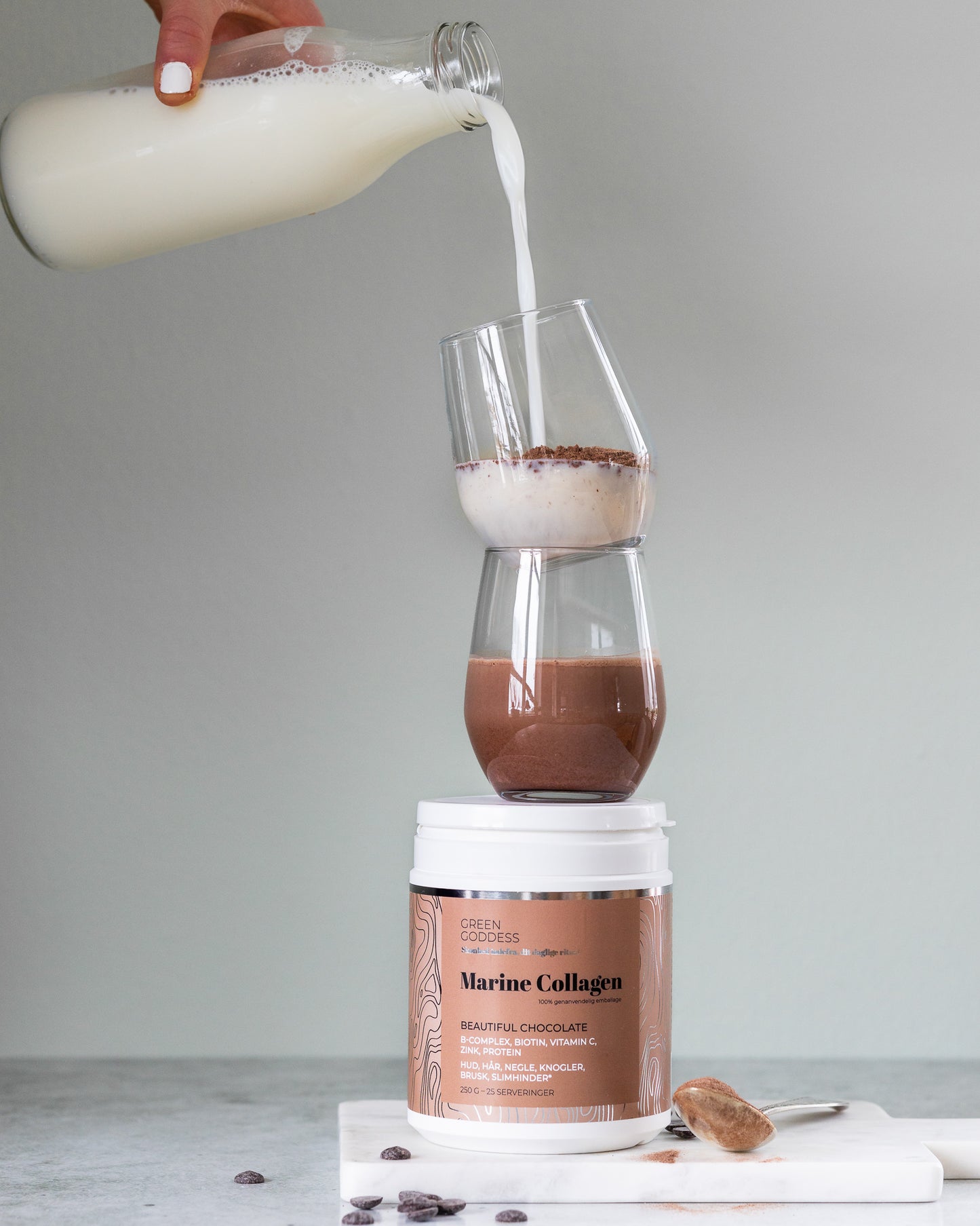 Beautiful Chocolate mereline kollageen B-vitamiinide kompleksi, C-vitamiini ja tsingiga, 250 g